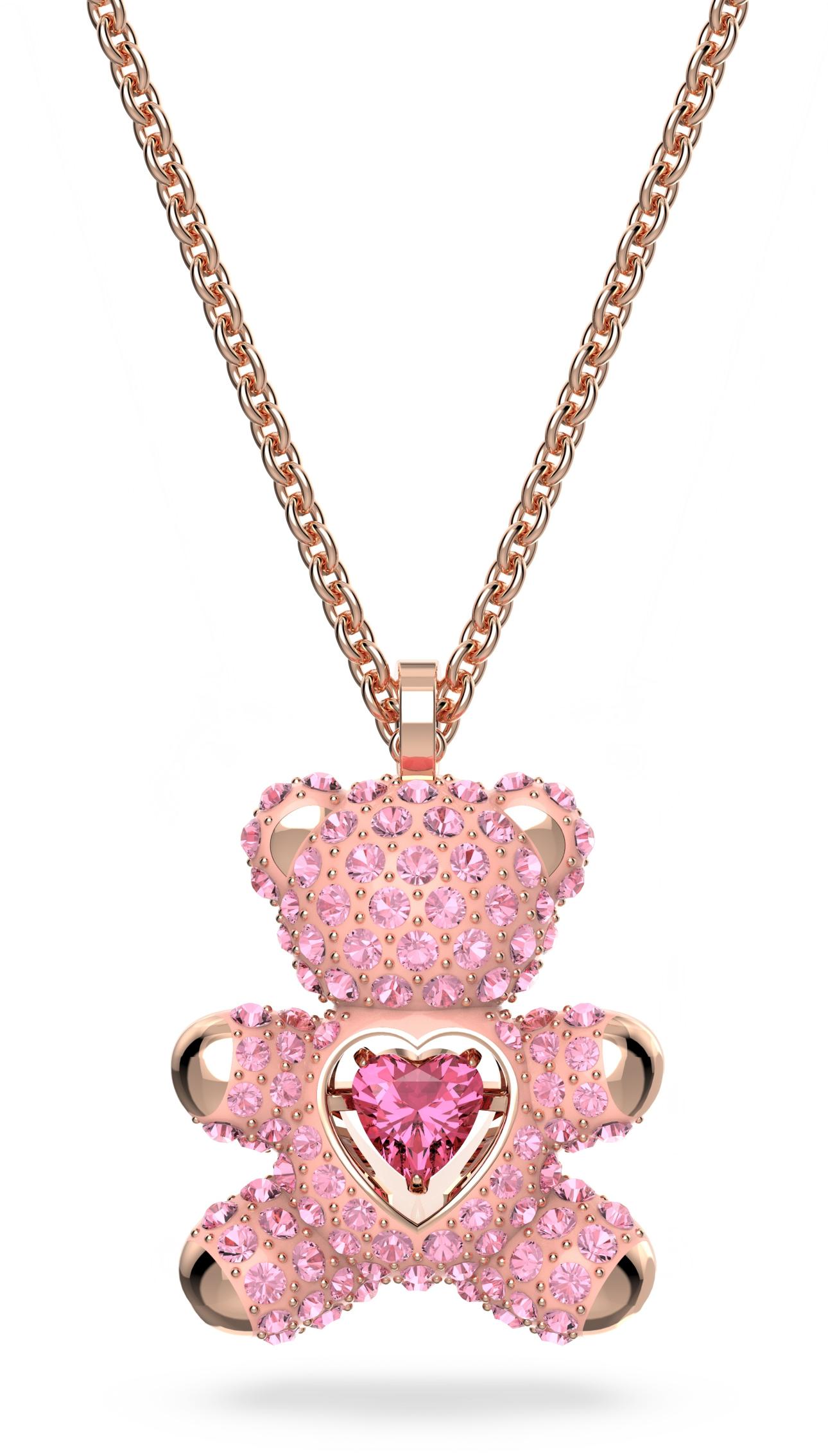   Teddy pendant Pink Rose gold tone, Swarovski, Mediterranean Cosmos 