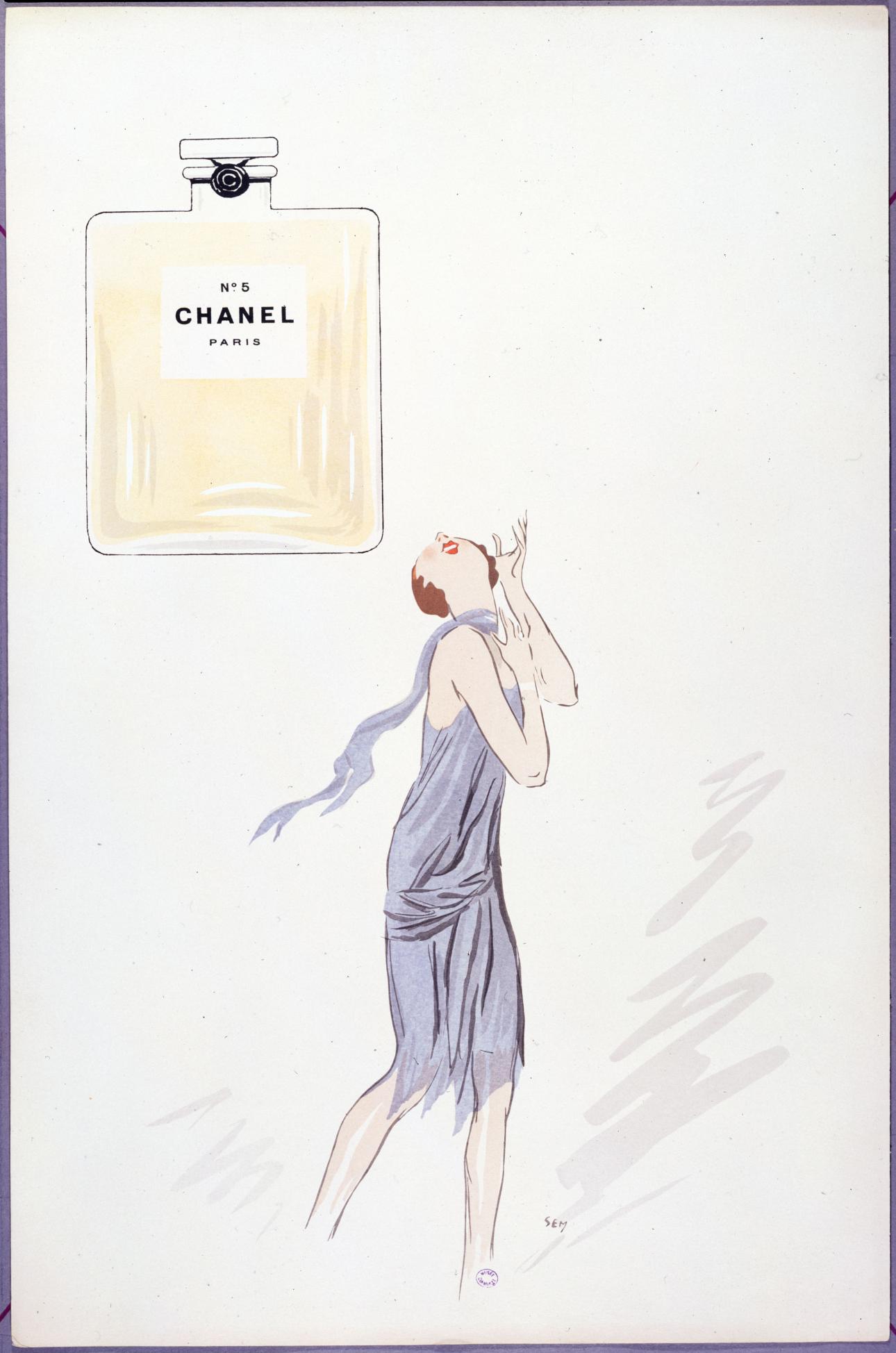 Sem (Georges Goursat, dit) Album White Bottoms : N°5 Chanel Paris 1927 Musée Carnavalet, Histoire de Paris ©Paris Musées/Musée Carnavalet – Histoire de Paris