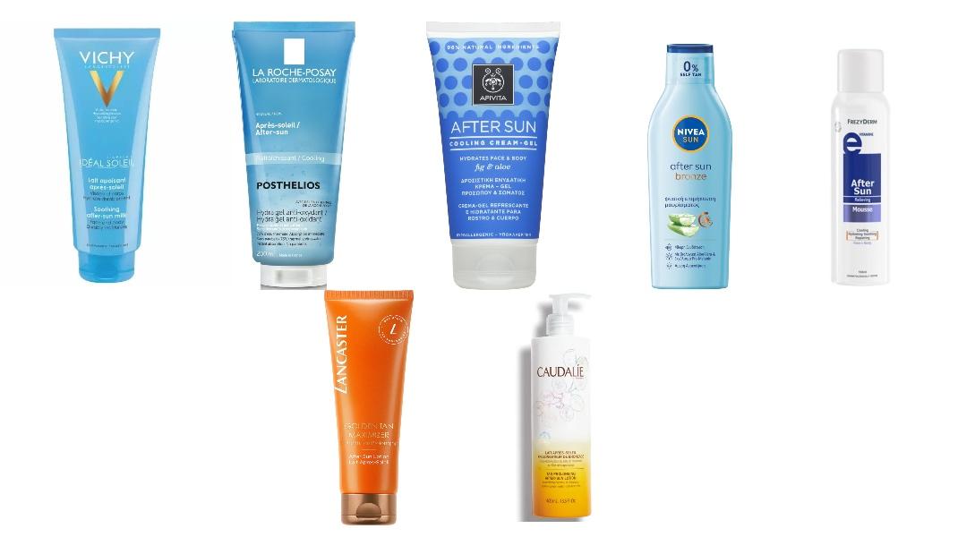 Vichy Capital SoeilLa Roche Posay PostheliosApivita After SunNivea After Sun BronzeFrezyderm After Sun MousseLancaster Golden Tan MaximizerCaudalie Afer Sun Lotion