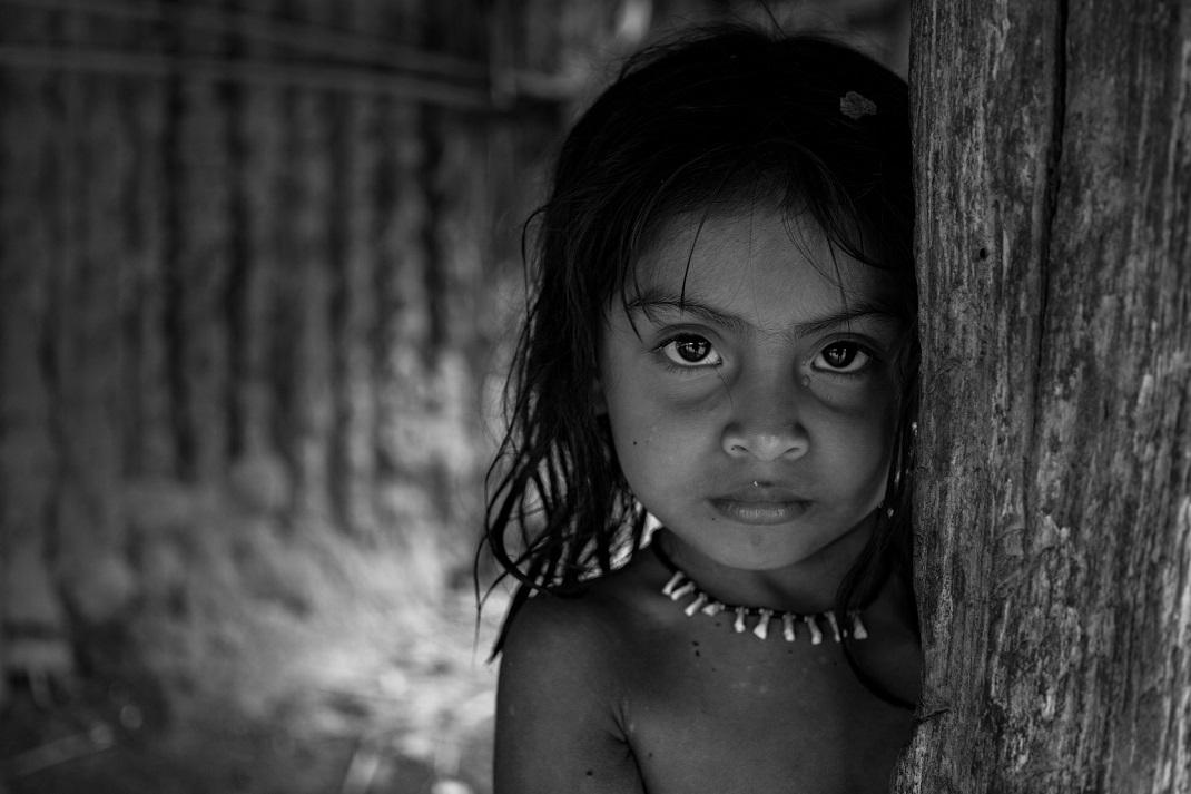 Awa guaja girl, Brazil Amazon forest