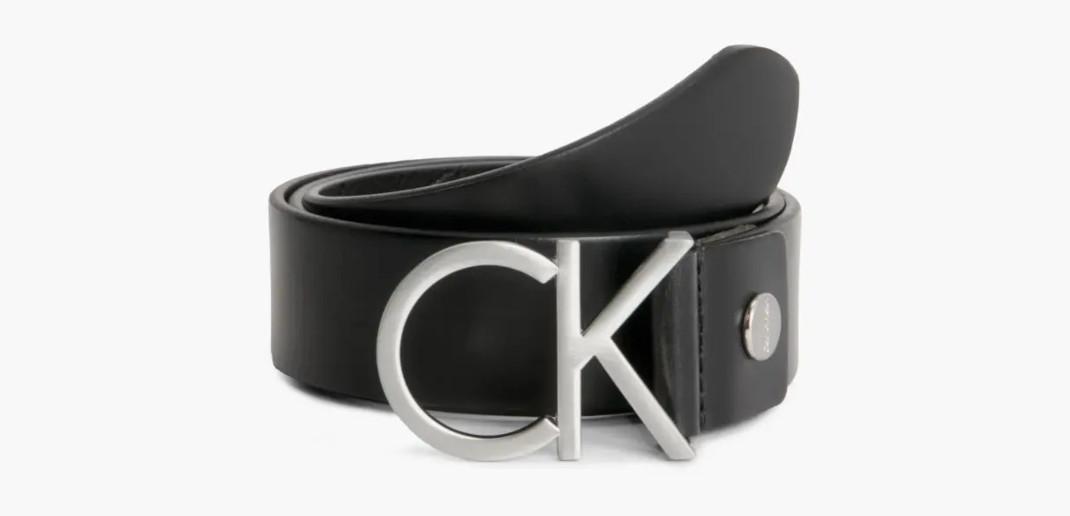 Μαύρη δερμάτινη ζώνη Calvin Klein