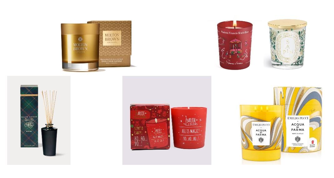 Milton Brown, Oudh Accord &amp; Gold Single Wick CandleMaison Francis Kurkdjian's exclusive Christmas 2021Diptyque, Limited-Edition Pine Tree CandleRalph Lauren Home, Bedford DiffuserAloe Plus, Scented Soy Candle Ho Ho Ho!Acqua di Parma, Notte di Stelle Candle