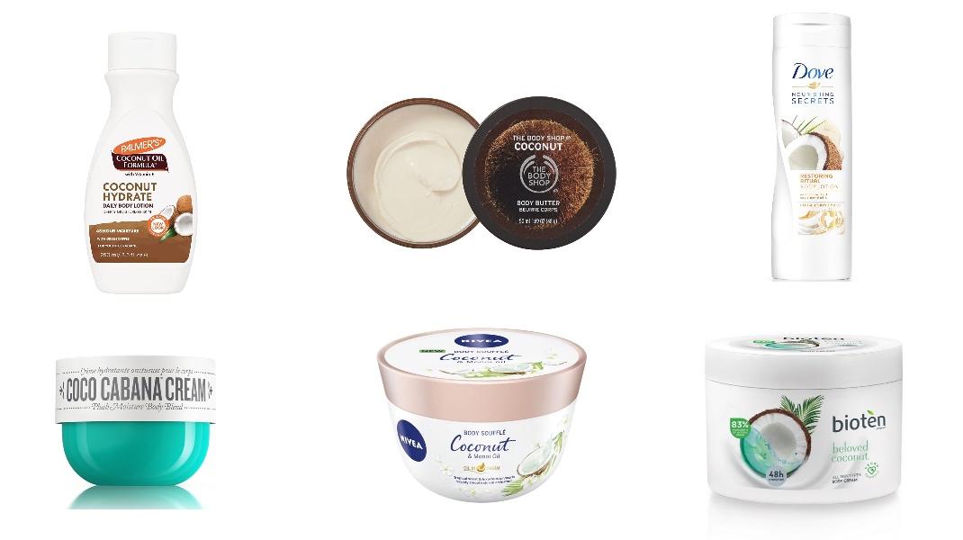 Palmer’s Coconut Oil Body Lotion﻿Coco Cabana Intense Hydration Body Cream - Sol de Janeiro﻿The Body Shop Coconut Body ButterNivea CoconutDove Nursing SecretsBioten beloved coconut