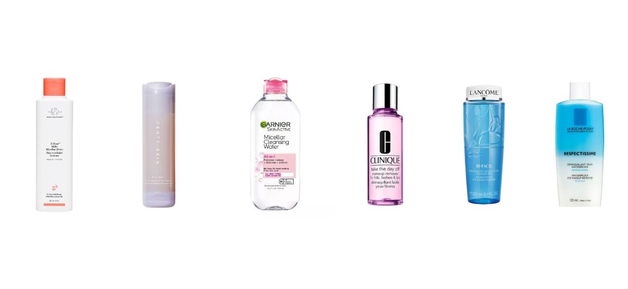 Drunk Elephant Micellar Water﻿Fenty Skin Melt Awf Jelly Oil Makeup-Melting CleanserGarnier Micellar Cleansing WaterClinique Makeup RemoverLancôme Bi-Facil Eye Makeup Remover﻿La Roche-Posay Respectissime Waterproof Eye Makeup Remover