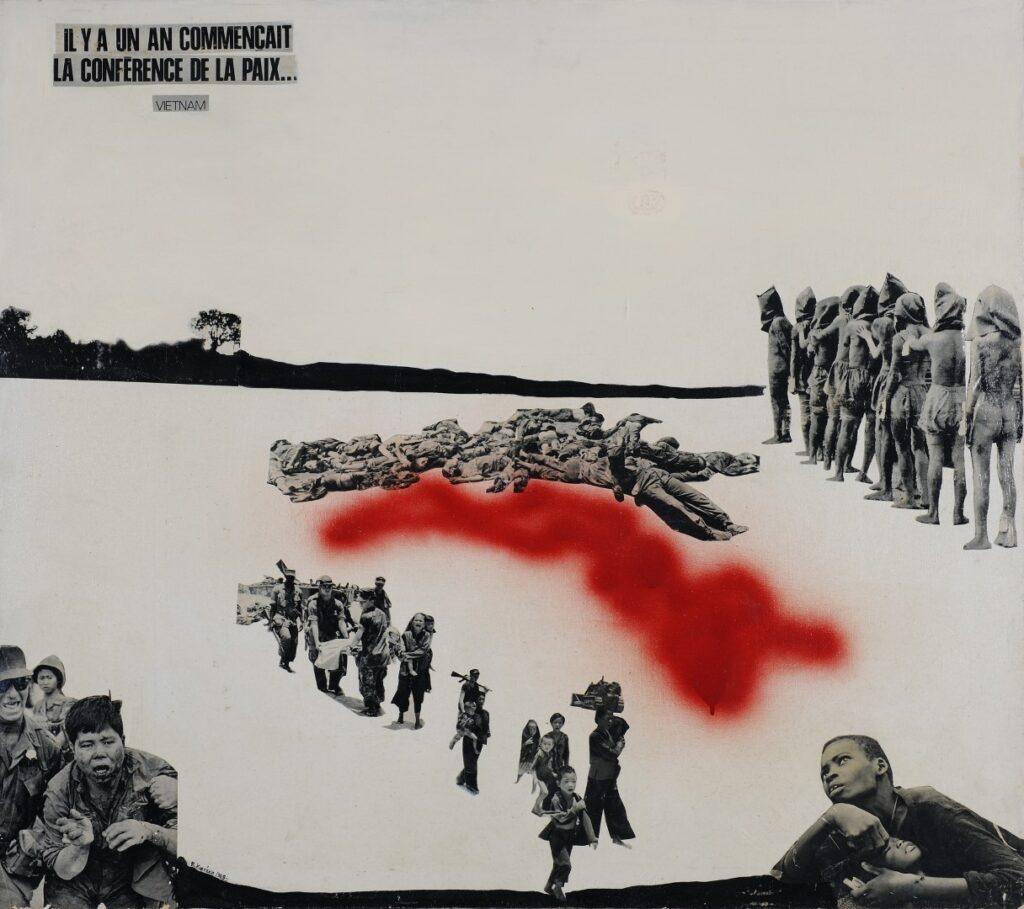  Βάσω Κυριάκη, Βιετνάμ, 1968, κολάζ και ακρυλικo 