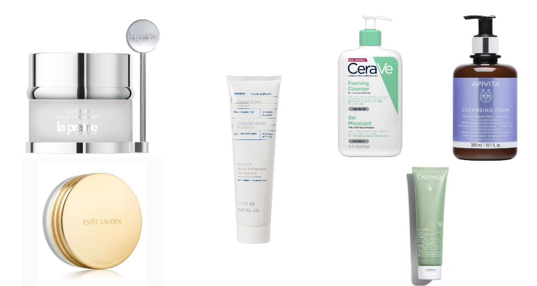 La Prairie, Supreme Balm CleanserEstee Lauder Advanced Night Micro Cleansing BalmKorres, Greek Yoghurt Αφρώδης Κρέμα ΚαθαρισμούCeraVe, Foaming Gel Normal To Oily Cleanser Apivita, Κρεμώδης Αφρός Καθαρισμού για Πρόσωπο &amp; Μάτια με ελιά &amp; λεβάνταCaudalie, Vinopure Gel Cleanser