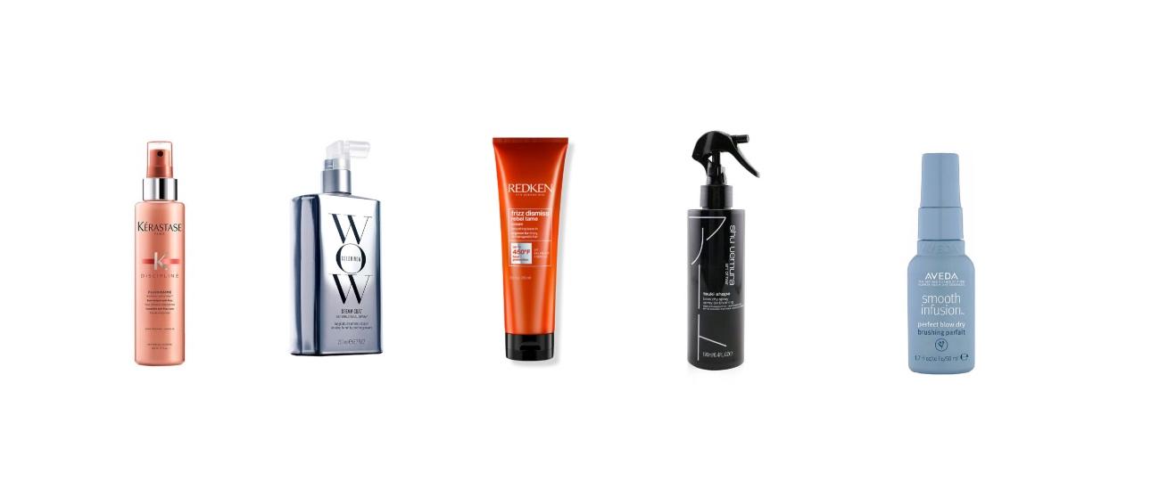 Kérastase Discipline Anti-Frizz Smoothing SprayColor Wow Dream Coat Supernatural SprayRedken Frizz Dismiss Rebel Tame Heat Protectant Leave In-CreamShu Uemura Tsuki shape blow dry sprayAveda, Smooth Infusion™ Perfect Blow Dry