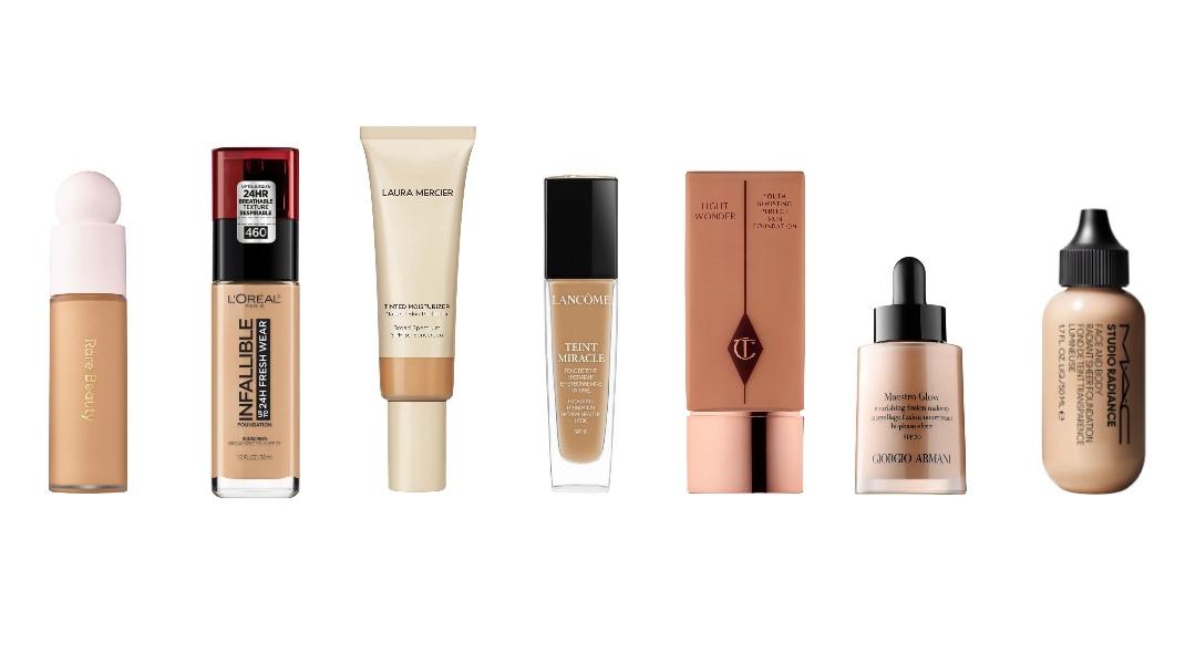 Rare BeautyMaybelline InfallibleLaura Mercier Tinted MoisturiserLancome Tint MiraleCharlotte TilburyGiorgio Armano Glow MasterMAC Studio Radiance