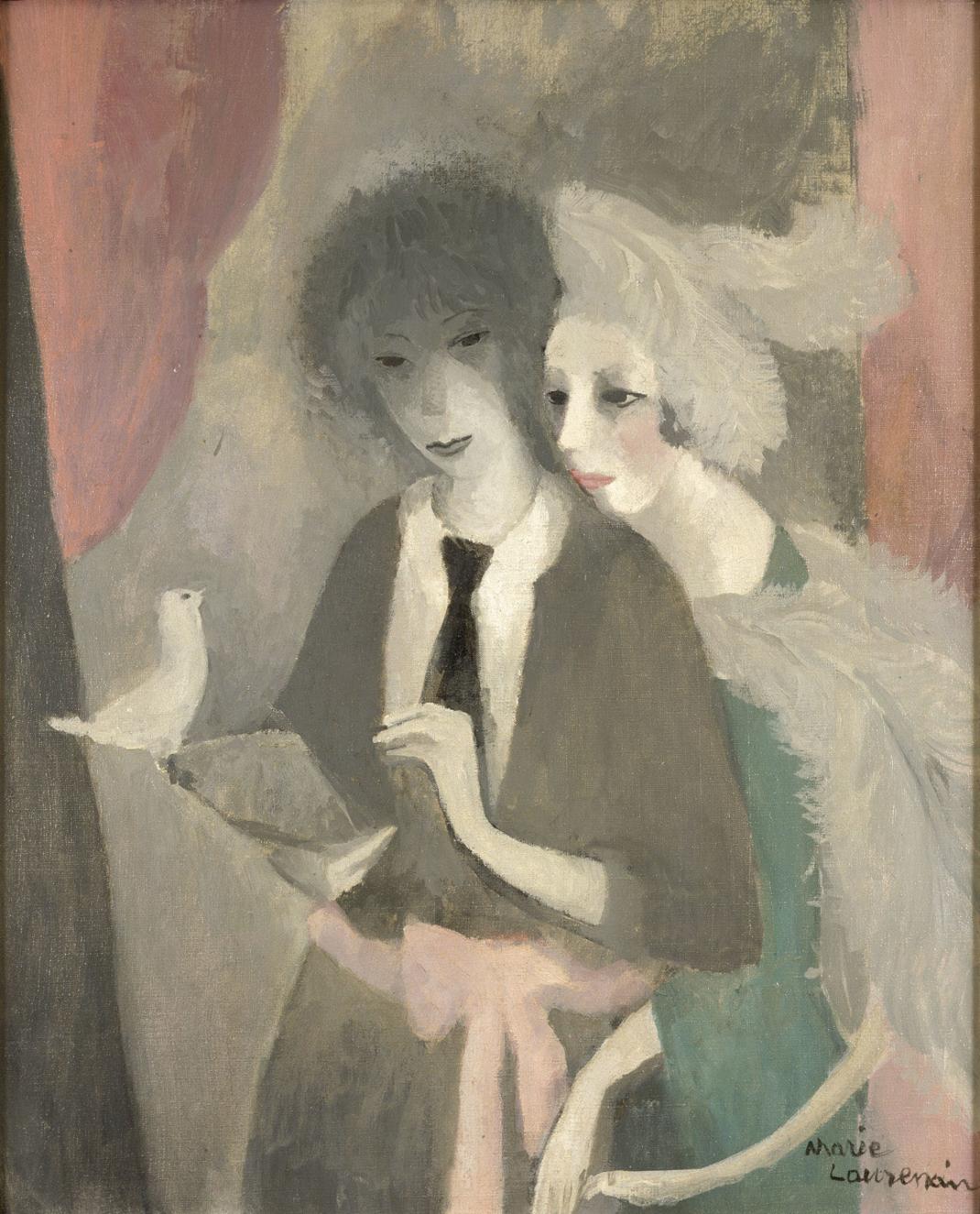  Marie Laurencin. Women with a Dove (Femmes à la colombe), 1919. Centre Pompidou – Musée National d’Art Modern / Centre de Création Industrielle, Paris. Gift of Lord Joseph Duveen, 1931, on deposit to Musée des Arts Décoratifs, Paris. Artwork © Fondation Foujita / Artists Rights Society (ARS), New York / ADAGP, Paris 2023. 