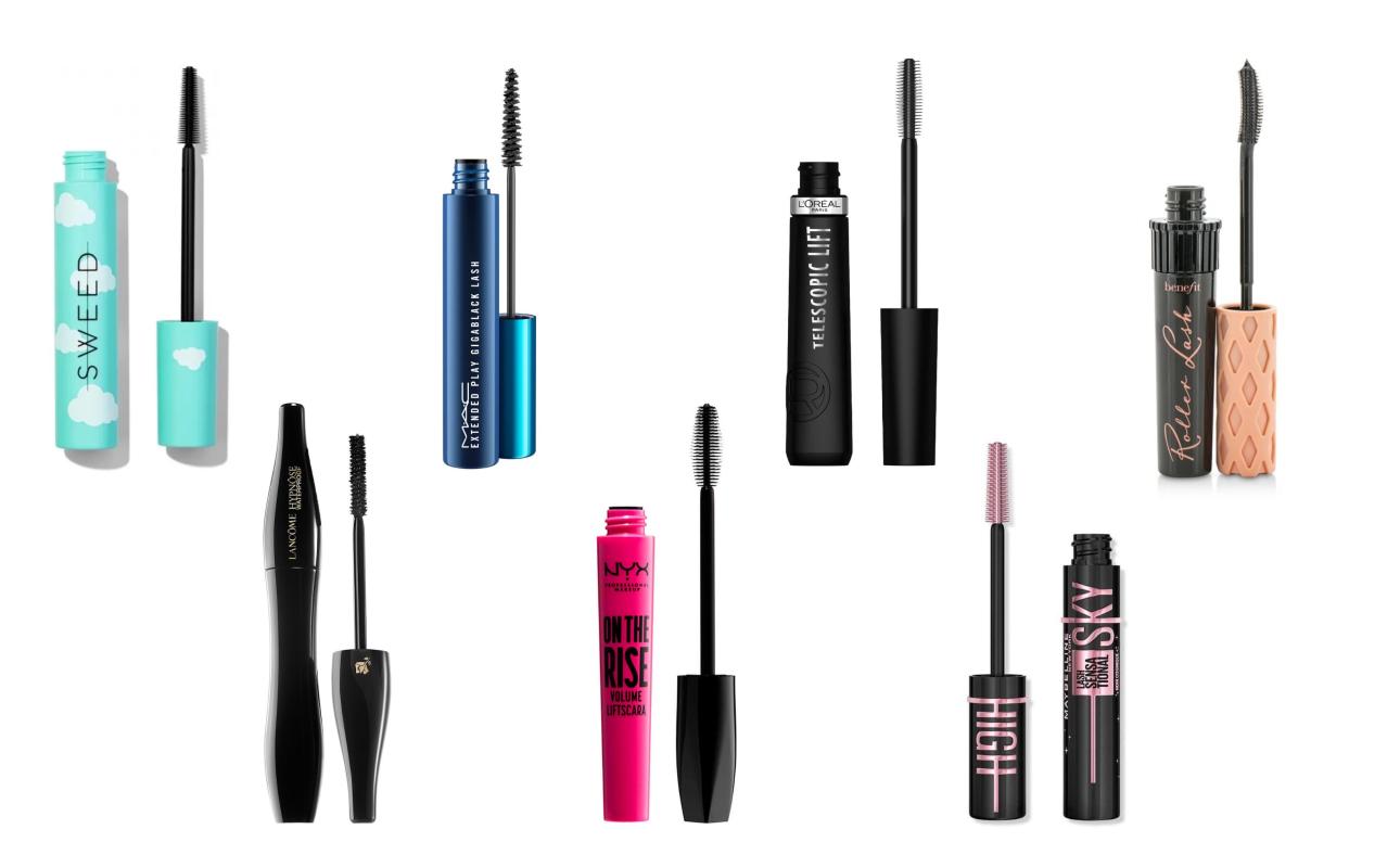 Sweed MascaraMAC Extended Play Gigablack LashTelescopic Life MascaraBenefit Roller LashLancome Hypnose MascaraNYX On the Rise Volume MascaraMaybelline SkyHigh Mascara