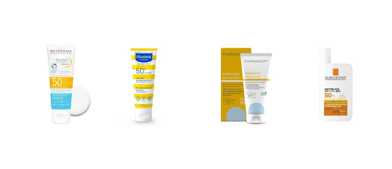 Mustela Very High Protection, Βρεφικό-Παιδικό Αντηλιακό, Κατάλληλο και για εγκυμονούσες Pharmasept Heliodor Baby Sun Cream SPF50 Βρεφική Αντηλιακή Κρέμα Υψηλής Προστασία, Κατάλληλο και για εγκυμονούσες Bioderma Photoderm PEDIATRICS Mineral SPF50+, Βρεφική Αντηλιακή ΚρέμαLA ROCHE-POSAYAnthelios Αντηλιακό UVMUNE 400 SPF50+ Invisible Fluid Χωρίς Άρωμα, Κατάλληλο και για εγκυμονούσες