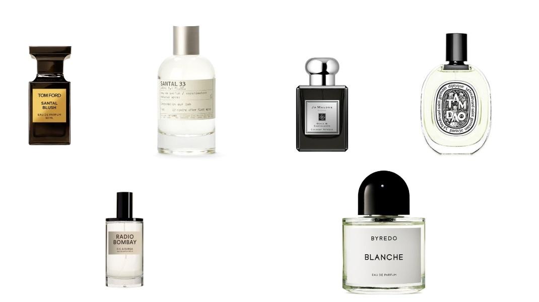 Tom Ford&nbsp;Santal Blush Eau de ParfumLe Labo&nbsp;Santal 33 Eau de ParfumJo Malone&nbsp;Orris &amp; Sandalwood Cologne IntenseDiptyque&nbsp;Tam Dao Eau de ToiletteD.S. &amp; Durga&nbsp;Radio Bombay Eau de ParfumByredo&nbsp;Parfums Blanche Eau de Parfum&nbsp;