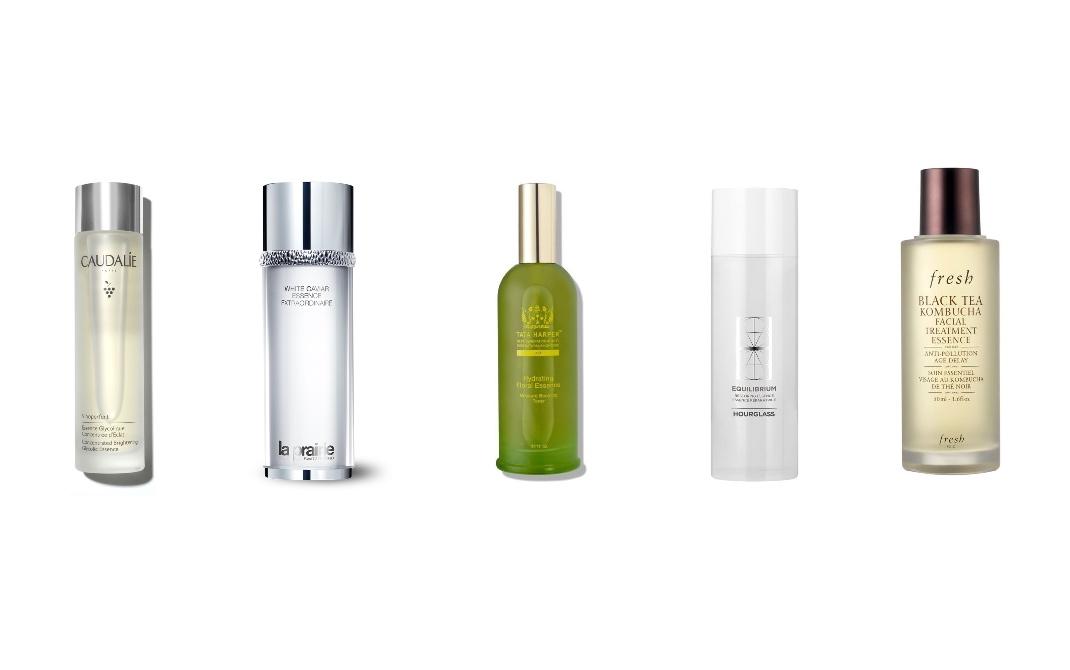 Caudalie, Vinoperfect Concentrated Brightening Glycolic EssenceLa Prairie, White Caviar Essence ExtraordinaireTata Harper, Hydrating Floral EssenceHourglass, Equilibrium Restoring Essencefresh, Black Tea Kombucha Facial Treatment Essence