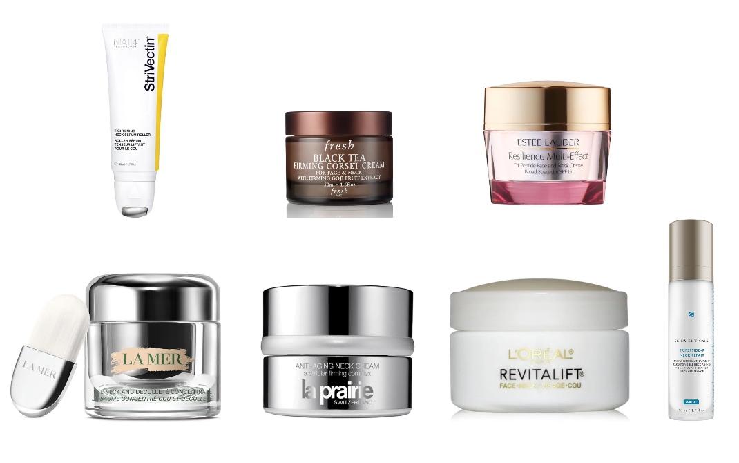 StriVectin Tightening Neck Serum RollerFresh Black Tea Firming Corset CreamEstée Lauder Resilience Multi-Effect Tri-Peptide Face and Neck CrèmeLa Mer The Neck &amp; Décolleté ConcentrateLa Prairie Neck CreamL'Oréal Paris Advanced RevitaLift Face &amp; Neck Day Cream﻿SkinCeuticals Tripeptide-R Neck Repair