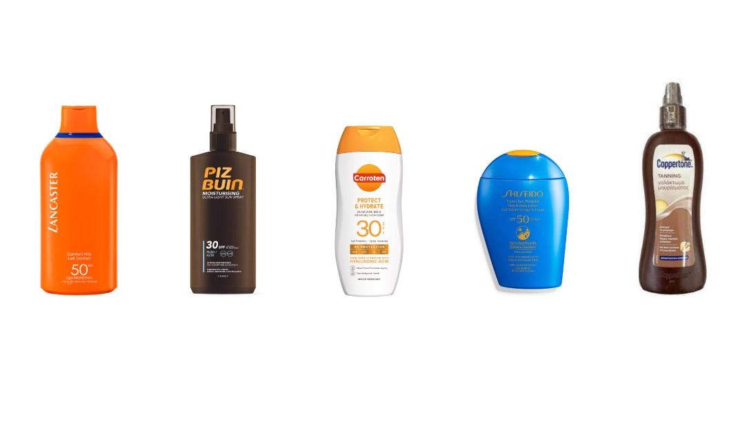 Lancaster, Sun Beauty Face CreamPiz Buin AllergyCarroten, Protect &amp; Care Suncare Milk SPF 30Shiseido Expert Sun Protector Lotion SPF 50+Coppertone Tanning