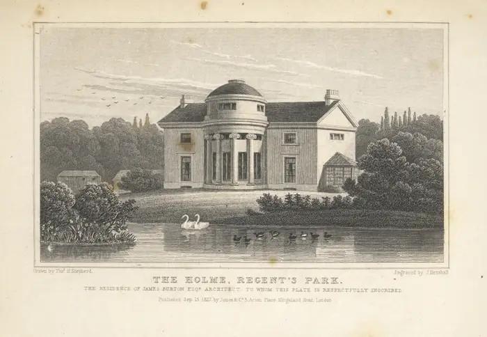 Ένα σκίτσο του 1820 για το The Holme στο Regent's Park, το οποίο πωλείται σήμερα για περίπου 300 εκατομμύρια δολάρια./Φωτογραφία Getty Images