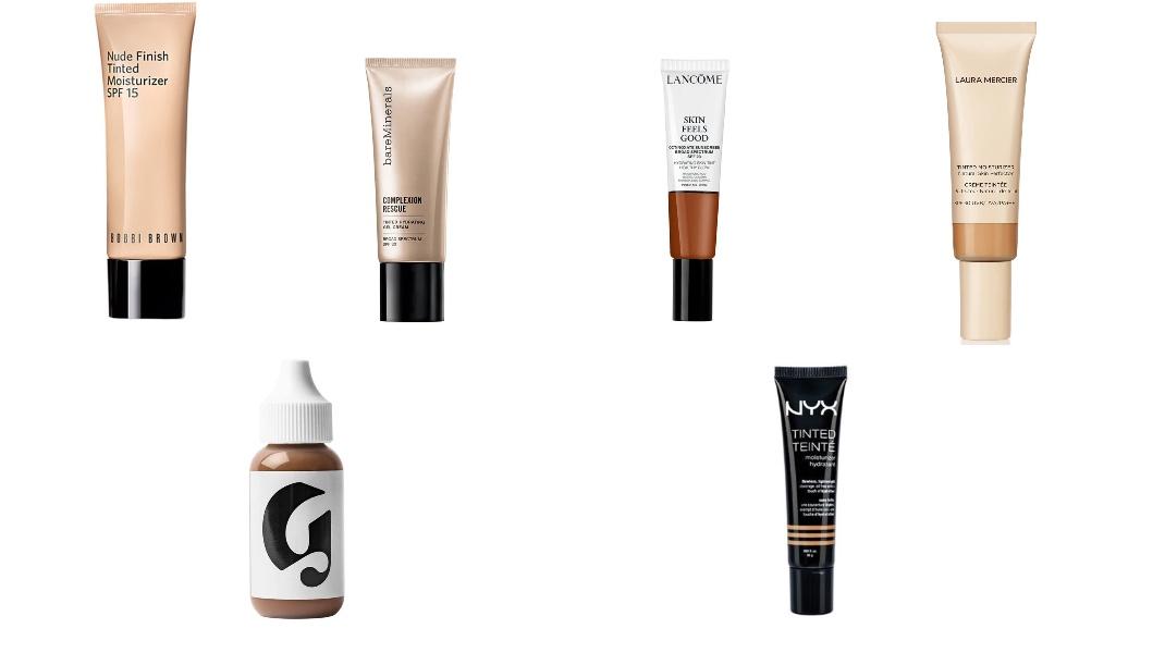 Bobbi Brown Nude Finish Tinted Moisturizer Spf 15bareMinerals Complexion Rescue Tinted Moisturizer&nbsp;Lancome Skin Feels Good Hydrating Skin Tint Healthy Glow SPF 23&nbsp;Laura Mercier Tinted Moisturiser Natural Skin PerfectorGlossier Perfecting Skin Tint&nbsp;NYX Tinted Moisturizer - 03 Soft Beige