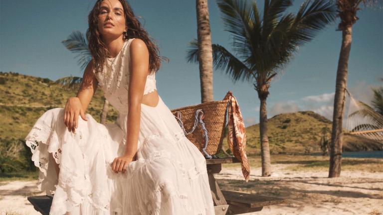 Woman on the beach summer dress 